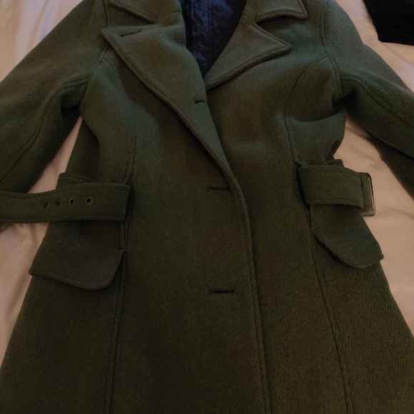 Long green wool coat - Picture 3 of 6